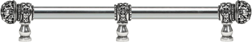 Juliane Grace 18'' cc with 5/8'' smooth center long pull & center brace small finial with clear Swarovski crystals in Chalice. 5708-9C