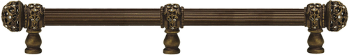 Juliane Grace 18'' cc with 5/8'' reeded center long pull & center brace small finial with clear Swarovski crystals in Antique Brass. 5708R-3C