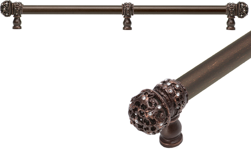Juliane Grace 22'' cc with 5/8'' smooth center long pull small finial w/ 61 Swarovski Clear Crystals with center brace 5709-22C