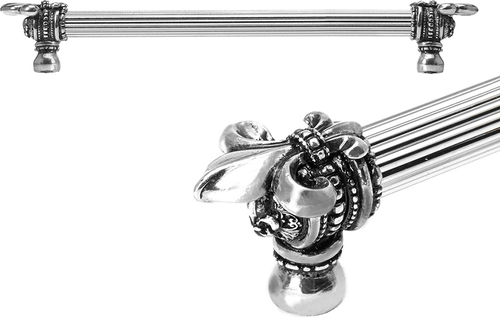 Charlemagne 12'' cc with 5/8'' reeded center long pull with large Fleur De Lys 5712R-9