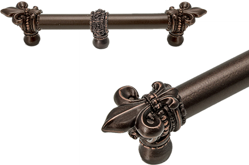 Charlemagne 6'' cc with 5/8'' smooth center long pull with large Fleur De Lys with center brace 5715-22