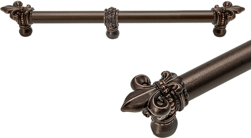 Charlemagne 12'' cc with 5/8'' smooth center long pull with large Fleur De Lys with center brace 5717-22