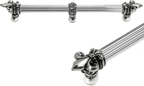Charlemagne 18'' cc with 5/8'' reeded center long pull with large Fleur De Lys with center brace 5718R-9