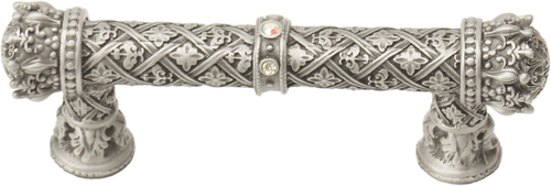 Crowning Glory Queen Anne Carpe Diem 6130-11CAB Satin Queen Anne 3'' cc pull w/ Swarovski Crystals 6130-11CAB