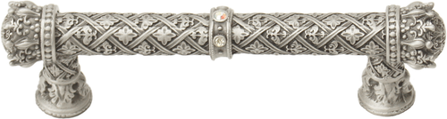 Crowning Glory Queen Anne Carpe Diem 6131-11CAB Satin Queen Anne 4'' cc pull w/ Swarovski Crystals 6131-11CAB