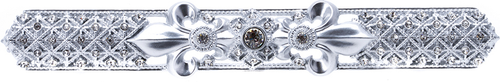 Versailles 7638-24C Platinum 5'' cc large pull Fleur De Lys w/ Swarovski Crystals and decorative column feet 7638-24C