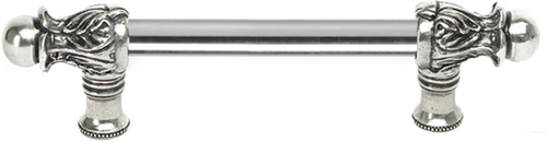 Acanthus 6'' cc with 1/2'' smooth bar long pull Romanesque style in Chalice. 821S-9