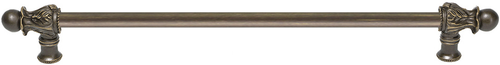 Acanthus 22'' cc with 1/2'' smooth bar long pull Romanesque style in Antique Brass. 825S-3
