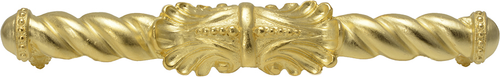 Acanthus 6'' cc large pull Romanesque style in Gilded Mercury. 828-8