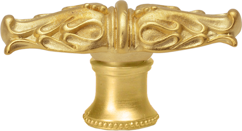 Acanthus leaves large knob with flared foot Romanesque style in Gilded Mercury. 836B-8