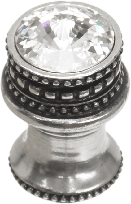 Caché medium round knob with flared foot with an 18mm Swarovski Clear Crystal in Chalice. 860B-9C