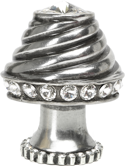 Caché medium round knob with halo platform with 42 Swarovski Clear Crystals 864H-9C