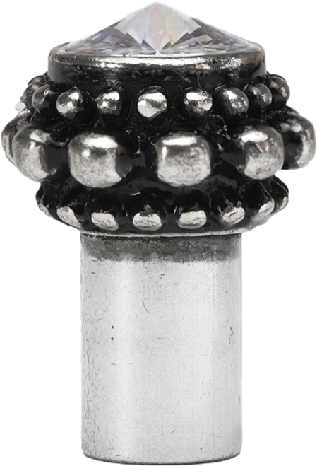 Caché small round knob with a rivoli Swarovski Clear Crystal in Chalice. 865-9C