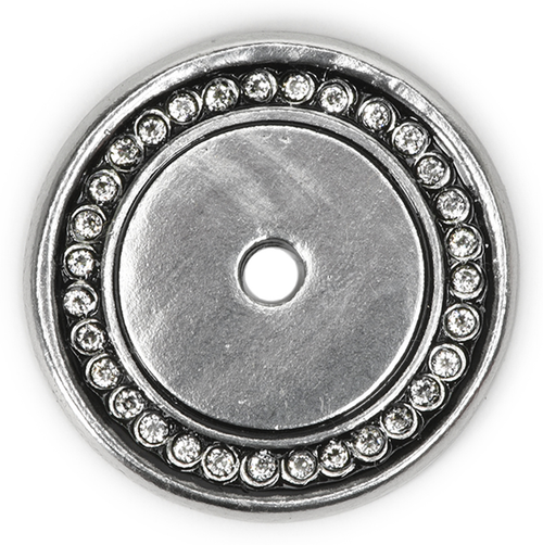 Caché round back plate with Swarovski Clear Crystals in Chalice. 866-9C