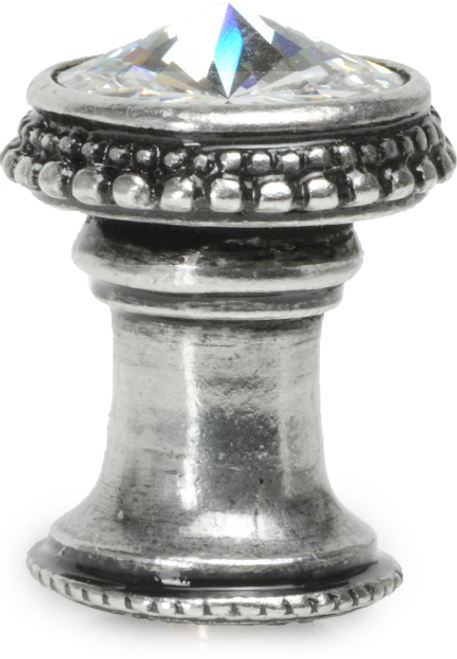 Caché knob with an 18mm rivoli Swarovski Clear Crystal in Chalice. 869-9C