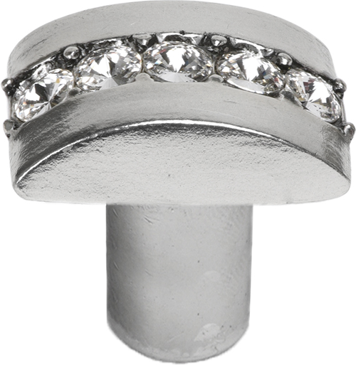 Caché rectangle knob with center of 5 rivoli Swarovski Clear Crystals 872-9C