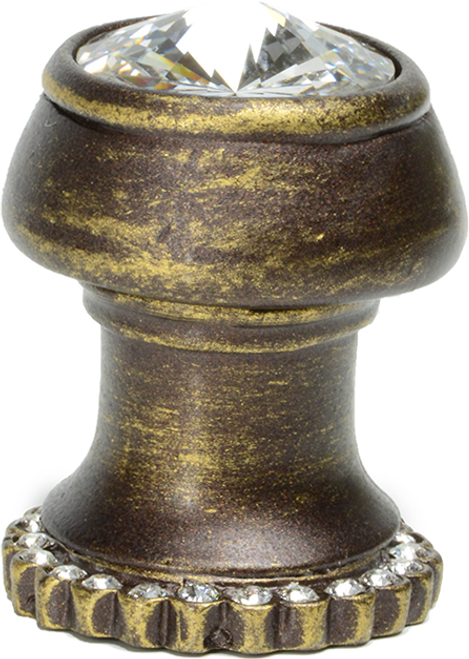 Caché round knob with halo platform with 24 Swarovski Clear Crystals 877H-3C
