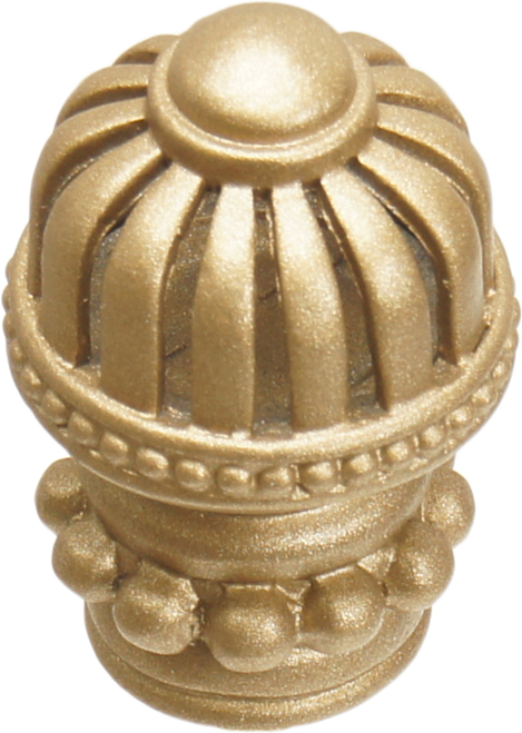 Cricket Cage medium round knob with beaded base in Soft Gold. 969-27