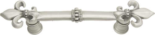 Charlemagne 3'' cc pull with large Fleur De Lys in Satin. 598-11 Charlemagne 3'' cc pull with large Fleur De Lys in Satin. 598-11