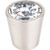 Clear Crystal Center Knob 1 1/16''   TK135  in Brushed Satin Nickel Shell