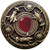 Jeweled Lily & Red Carnelian Natural Stone Knob in Antique Brass Finish
