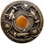 Jeweled Lily & Tiger Eye Natural Stone Knob in Antique Brass Finish