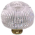 Grooved Round 1-3/8'' Crystal Knob with Polished Brass Base