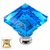 Aqua Square 1-1/4'' Crystal Knob with Polished Brass Base