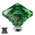 Green Square 1-1/4'' Crystal Knob with Antique Brass Base