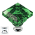 Green Square 1-1/4'' Crystal Knob with Polished Chrome Base