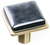 Geometric Geomtric Square Irid Black on Square Satin Brass Knob K-1302-SB