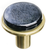 Geometric Geomtric Round Irid Black on Round Satin Brass Knob R-1302-SB