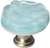 Glacier Light Aqua Round Knob with Satin Nickel Base R-208-SN