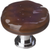 Glacier Woodland Brown Round Knob with Polished Chrome Base R-209-PC