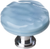 Glacier Powder Blue Round Knob with Polished Chrome Base R-215-PC