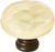 Glacier Pale Yellow Round Knob with Oil Rubbed Bronze Base R-222-ORB
