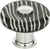 Dream Glass Zebra Glass Round Knob 1 1/2'' Polished Chrome 3224-CH