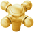 Fuller Collection Knob 1-11/16'' x 1-11/16'' Brushed Golden Brass Finish B075061-BGB