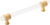 Chrysalis Collection Pull 5-1/16'' cc Brushed Golden Brass with Frosted Glass Finish B076307GF-BGB