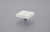 Fused Glass, Large Square Knob 2-1/2'' Dia, Translucent White, Conical Stem, Brushed Stainless Steel 211067-TW-BSS