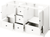 Addington 60'' White Vanity, double bowl, Boulder Cultured Marble Vanity Top, two undermount rectangle bowls VKITADD60WHBOR