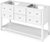Adler 60'' White Vanity, double bowl, Boulder Cultured Marble Vanity Top, two undermount rectangle bowls VKITADL60WHBOR