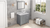 Cade 36'' Grey Vanity, left offset, White Carrara Marble Vanity Top, undermount rectangle bowl VKITCAD36GRWCR