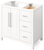 Cade 36'' White Vanity, left offset, White Carrara Marble Vanity Top, undermount rectangle bowl VKITCAD36WHWCR