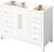 Cade 48'' White Vanity, Boulder Cultured Marble Vanity Top, undermount rectangle bowl VKITCAD48WHBOR