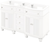 Compton 60'' White Vanity, double bowl, -only White Carrara Marble Vanity Top, two undermount oval bowls VKITCOM60WHWCO