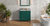 Katara 36'' Forest Green Vanity, left offset, Boulder Vanity Cultured Marble Vanity Top, undermount rectangle bowl VKITKAT36GNBOR