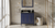 Percival 36'' Hale Blue Vanity, left offset, Black Granite Vanity Top, undermount rectangle bowl VKITPER36BLBGR
