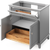 Savino 36'' Grey Vanity, Boulder Cultured Marble Vanity Top, undermount rectangle bowl VKITSAV36GRBOR