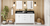 Theodora 60'' White Vanity, double bowl, Black Granite Vanity Top, two undermount rectangle bowls VKITTHE60WHBGR